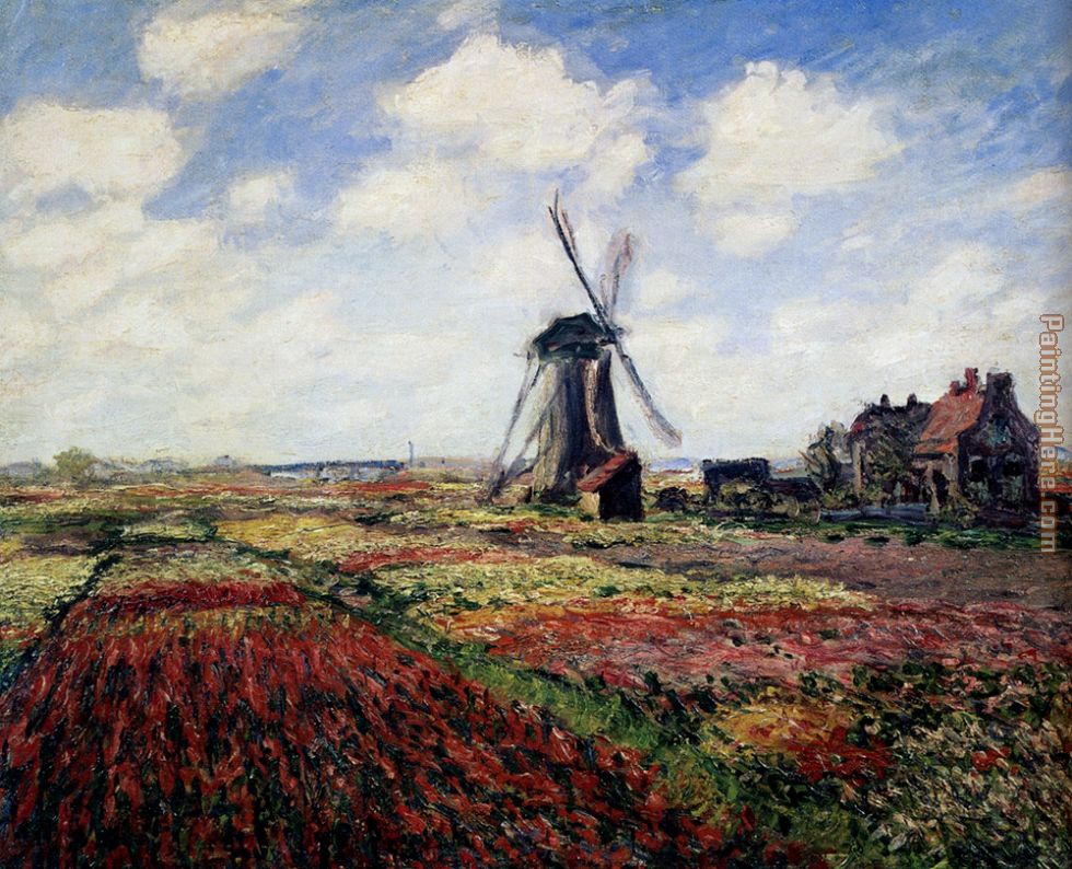 Claude Monet Tulip Fields With The Rijnsburg Windmill